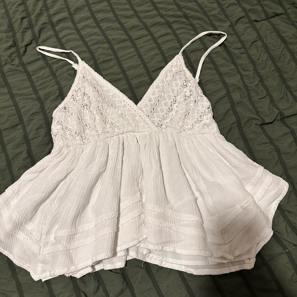 White Lace Babydoll Tank Hollister